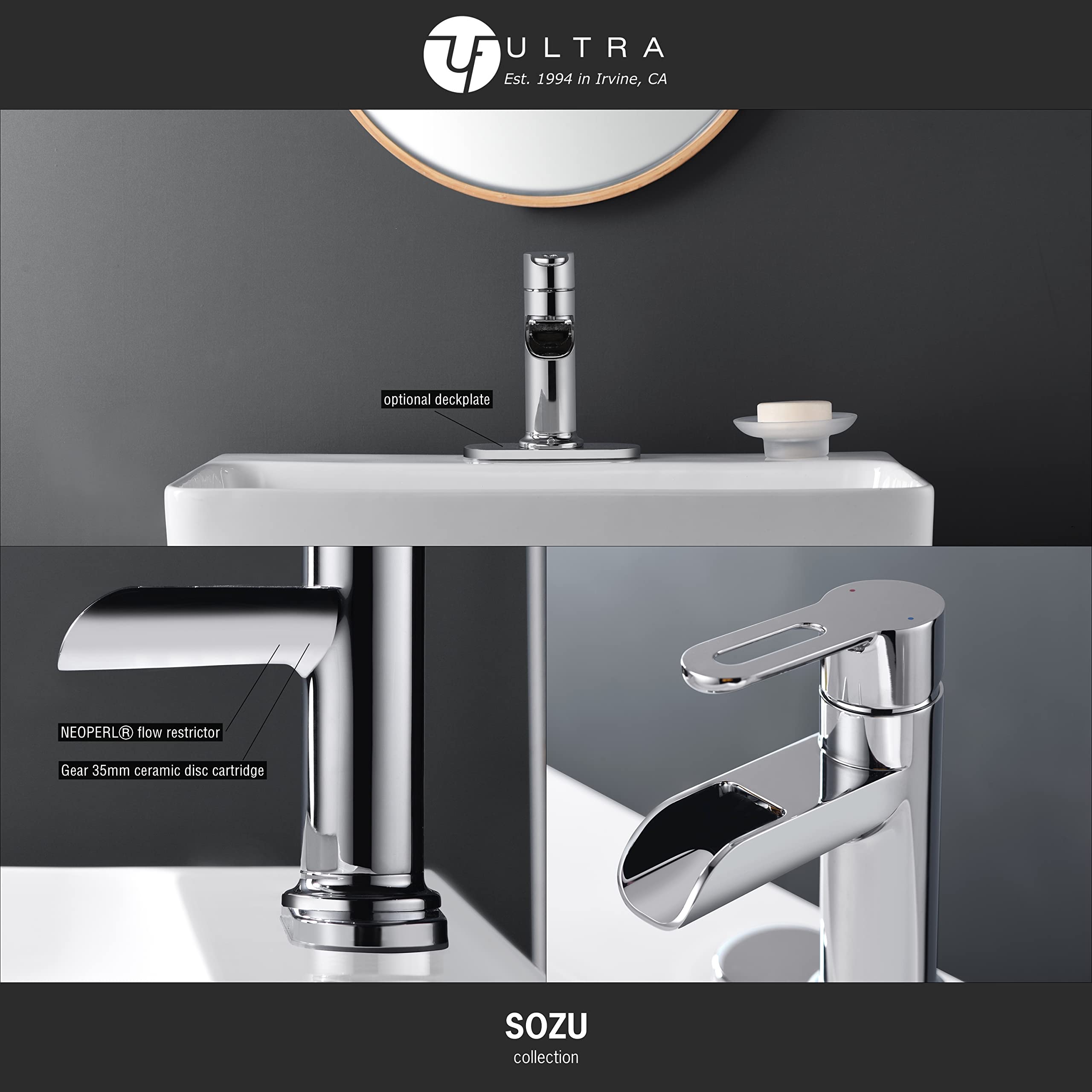 Ultra Faucets UF3880X Bathroom Faucet, Single-Handle Lavatory Faucet