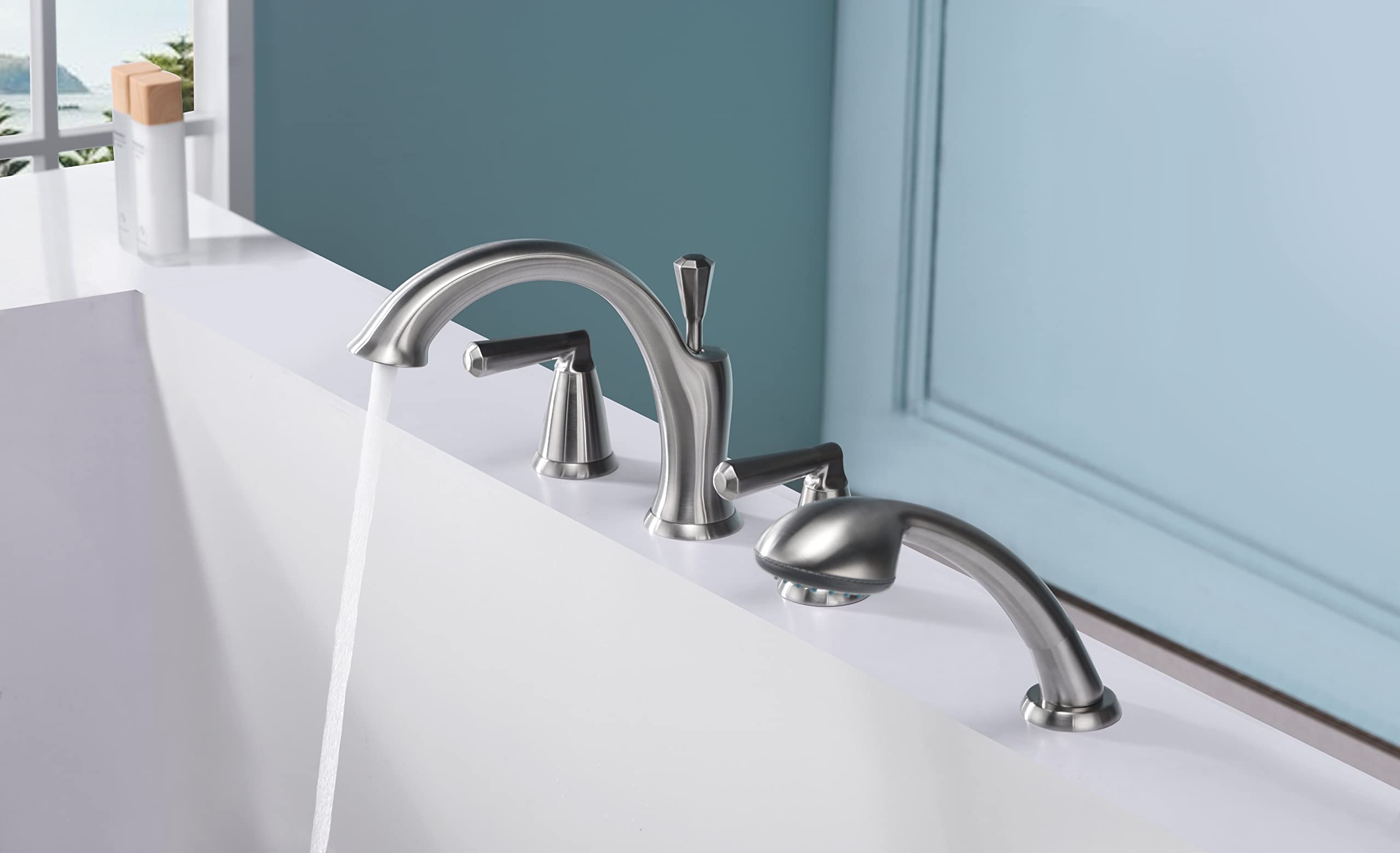 Ultra Faucets UF6544X Z Collection Two-Handle Roman Tub Faucet with Hand-Shower