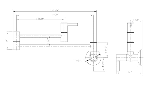 Ultra Faucets UF9170x Contemporary Stainless Steel Pot Filler Faucet,