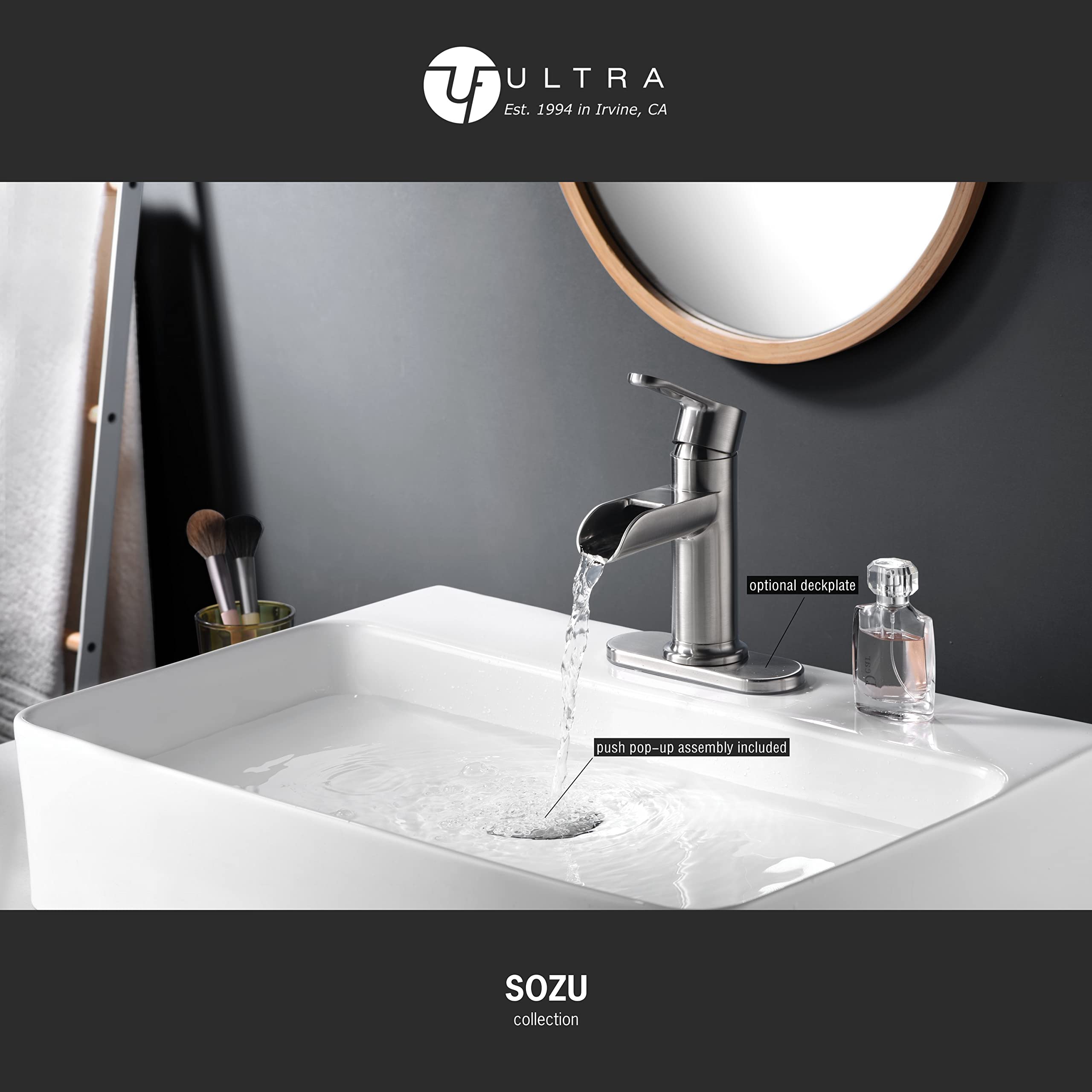 Ultra Faucets UF3880X Bathroom Faucet, Single-Handle Lavatory Faucet