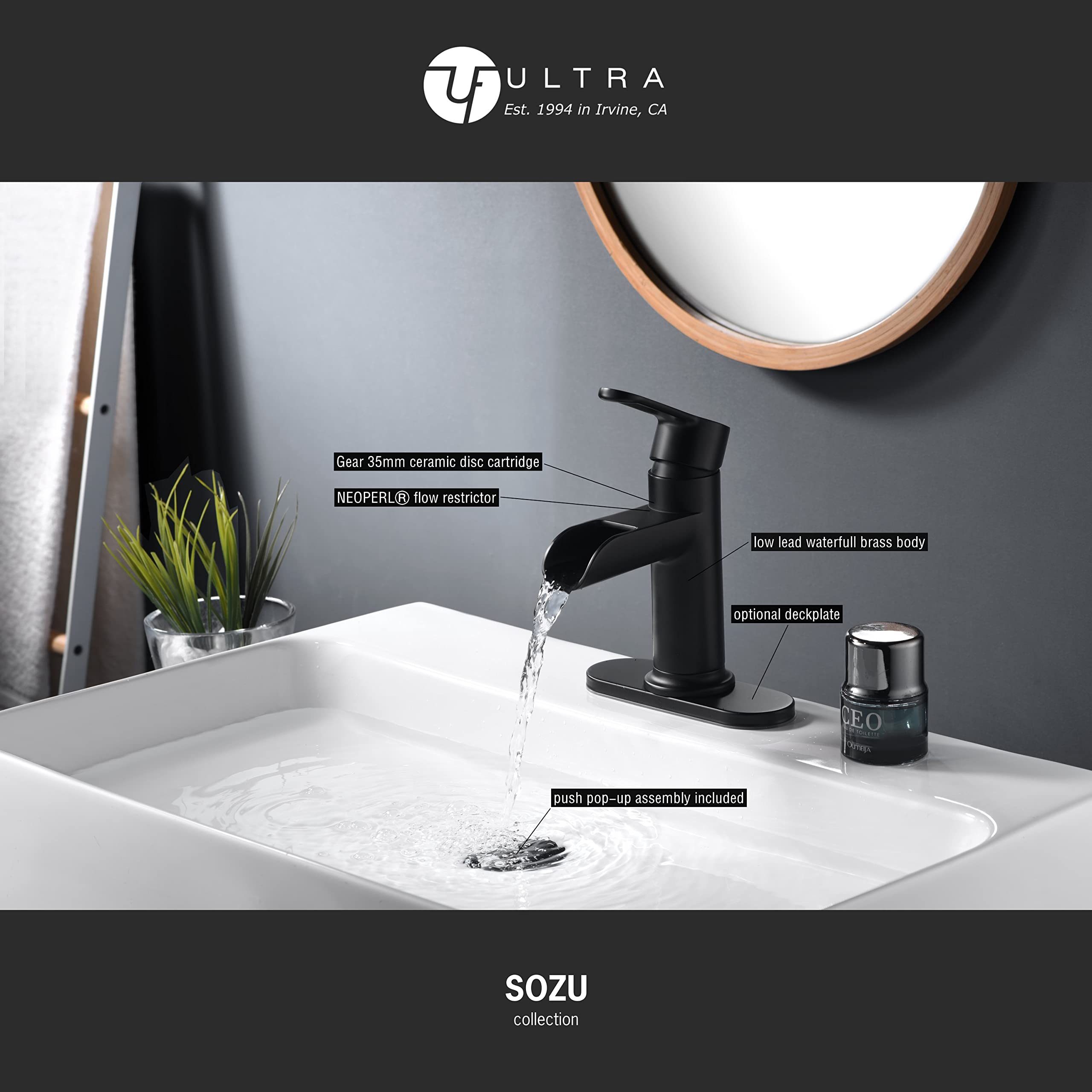 Ultra Faucets UF3880X Bathroom Faucet, Single-Handle Lavatory Faucet