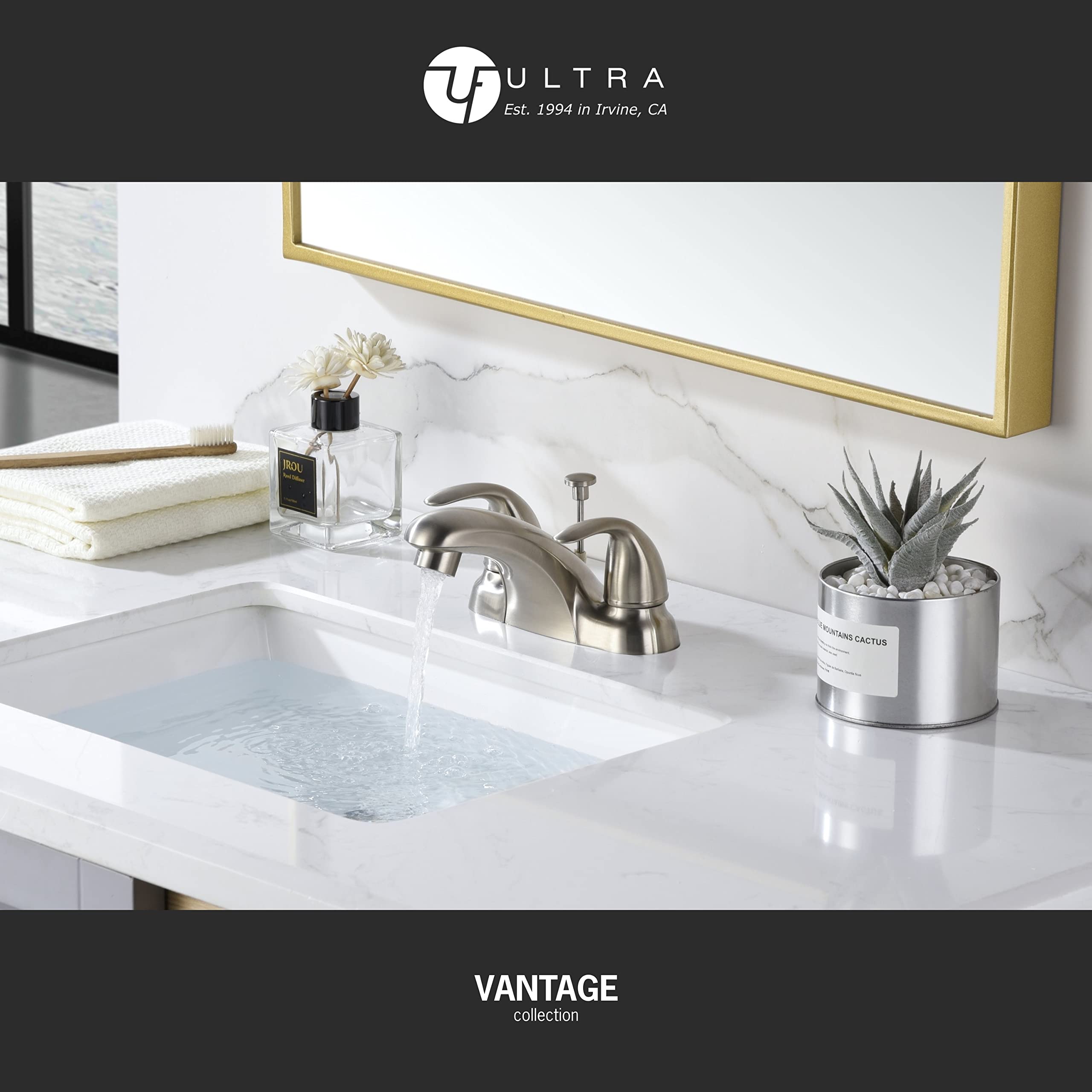Ultra Faucets UF4452X Vantage Collection Bathroom Faucet, Two-Handle 4" Centerset Lavatory Faucet