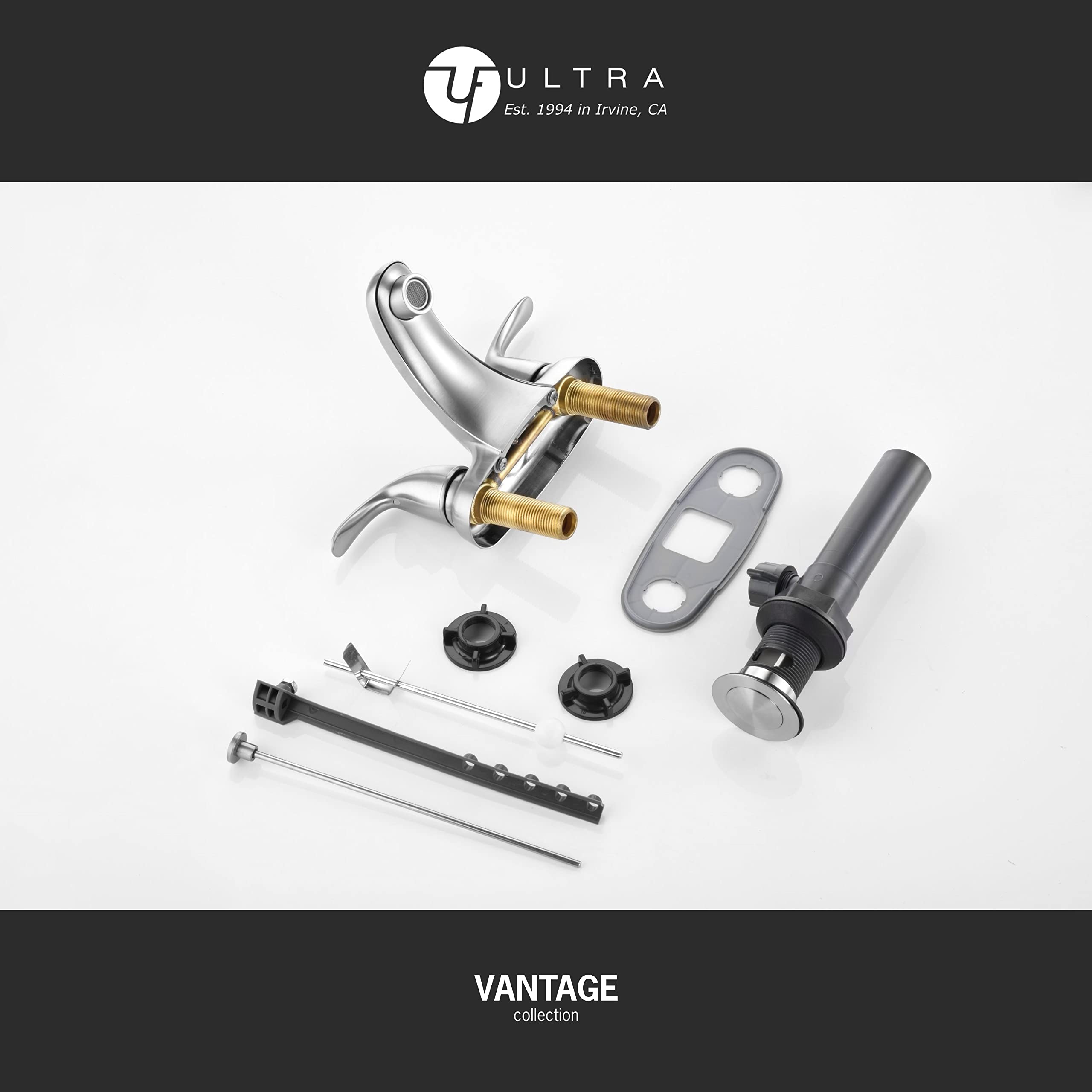 Ultra Faucets UF4452X Vantage Collection Bathroom Faucet, Two-Handle 4" Centerset Lavatory Faucet