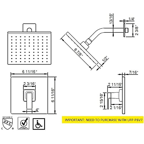 Ultra Faucets UF7070X Single-Handle Tub and Shower Trim kit