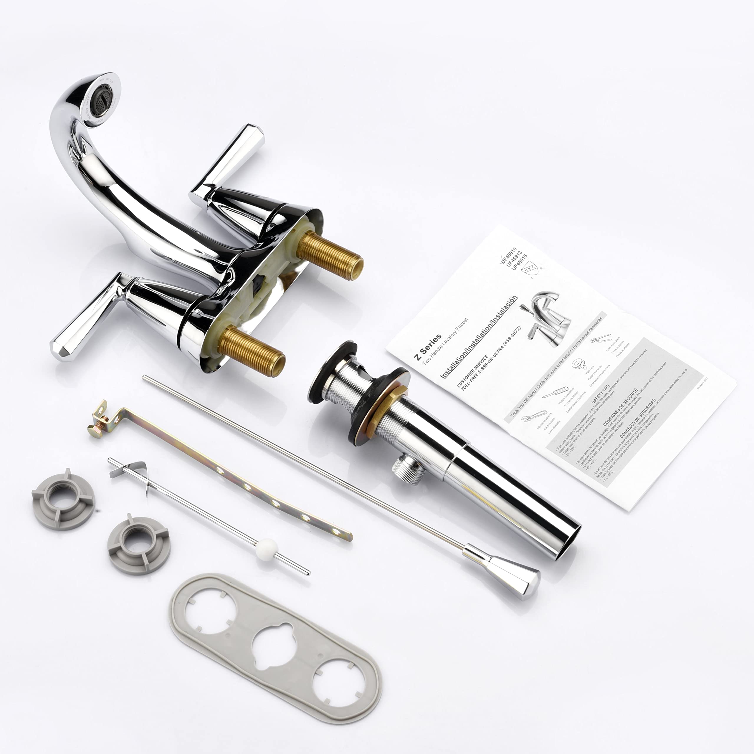 Ultra Faucets UF4591X Z Collection Bathroom Faucet, Two-Handle 4" Centerset Lavatory Faucet