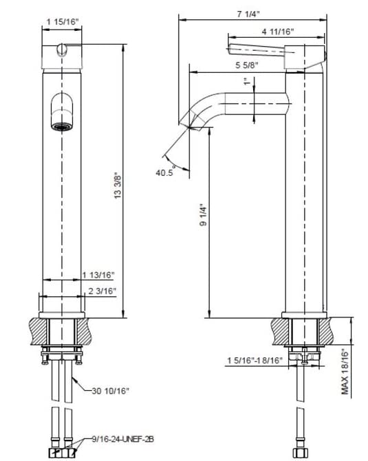 Ultra Faucets UF3660X Euro Collection Bathroom Faucet, Single-Handle Lavatory Faucet