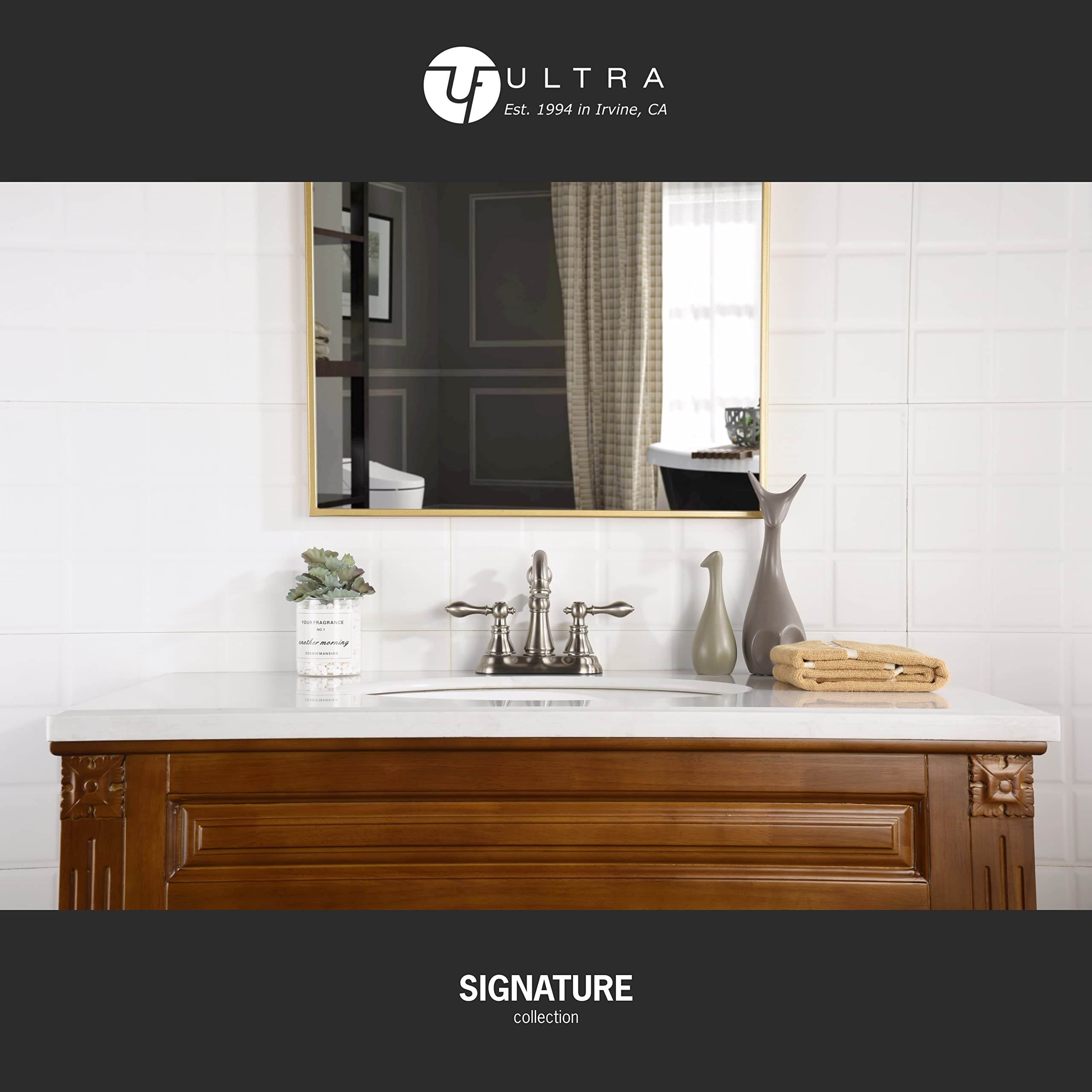 Ultra Faucets UF4511X Signature Collection Bathroom Faucet, Two-Handle 4" Centerset Lavatory Faucet