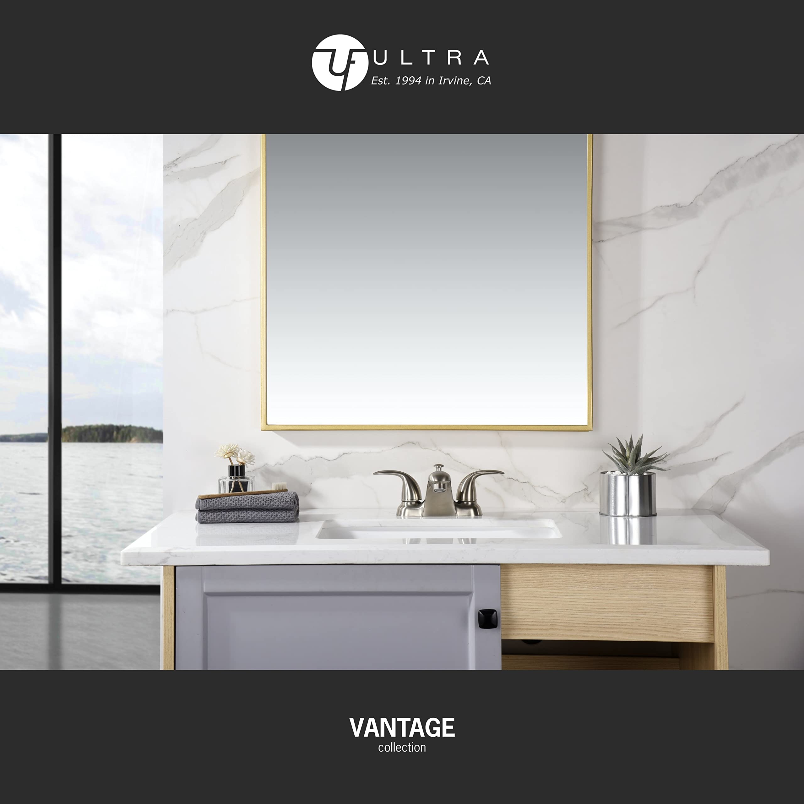 Ultra Faucets UF4452X Vantage Collection Bathroom Faucet, Two-Handle 4" Centerset Lavatory Faucet