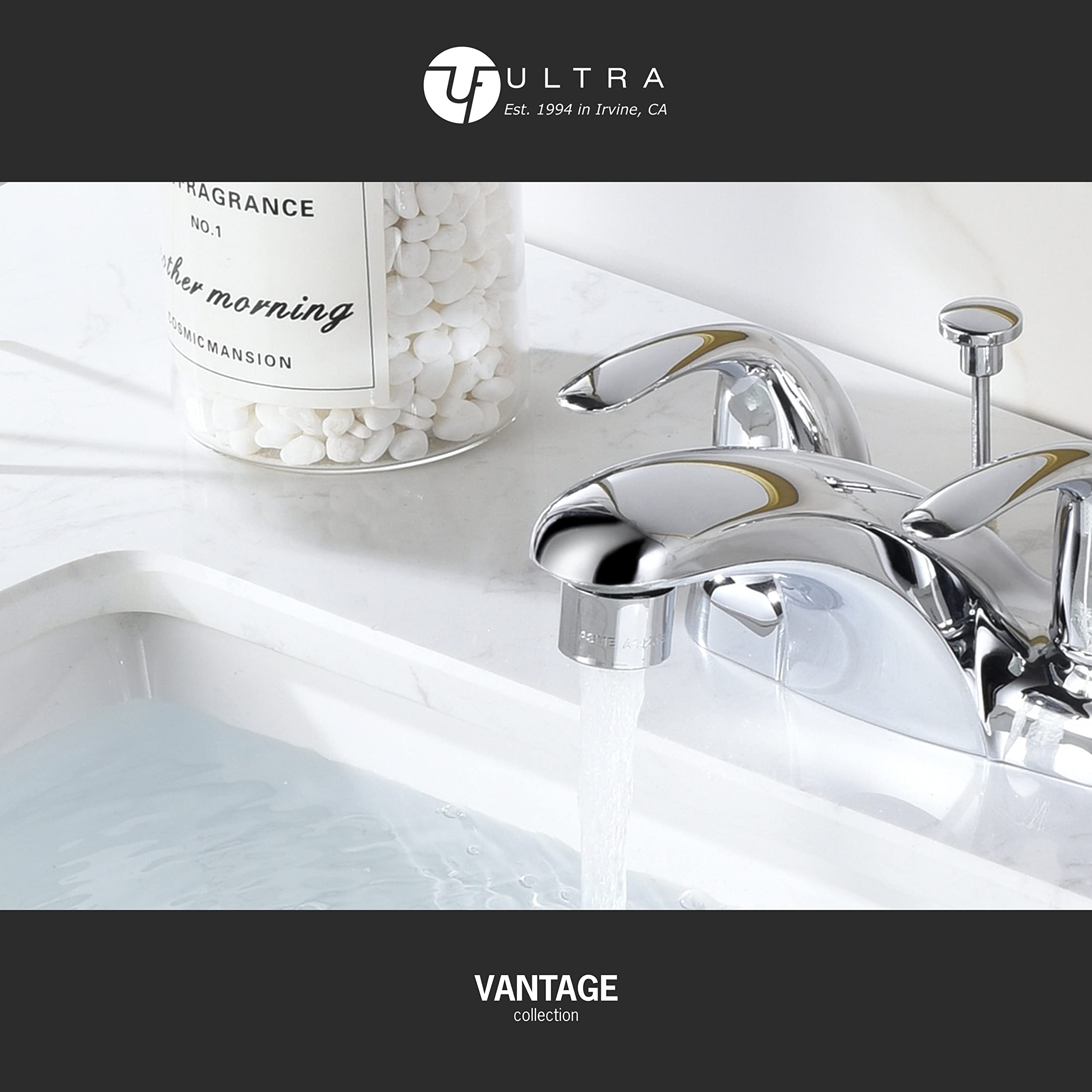Ultra Faucets UF4452X Vantage Collection Bathroom Faucet, Two-Handle 4" Centerset Lavatory Faucet