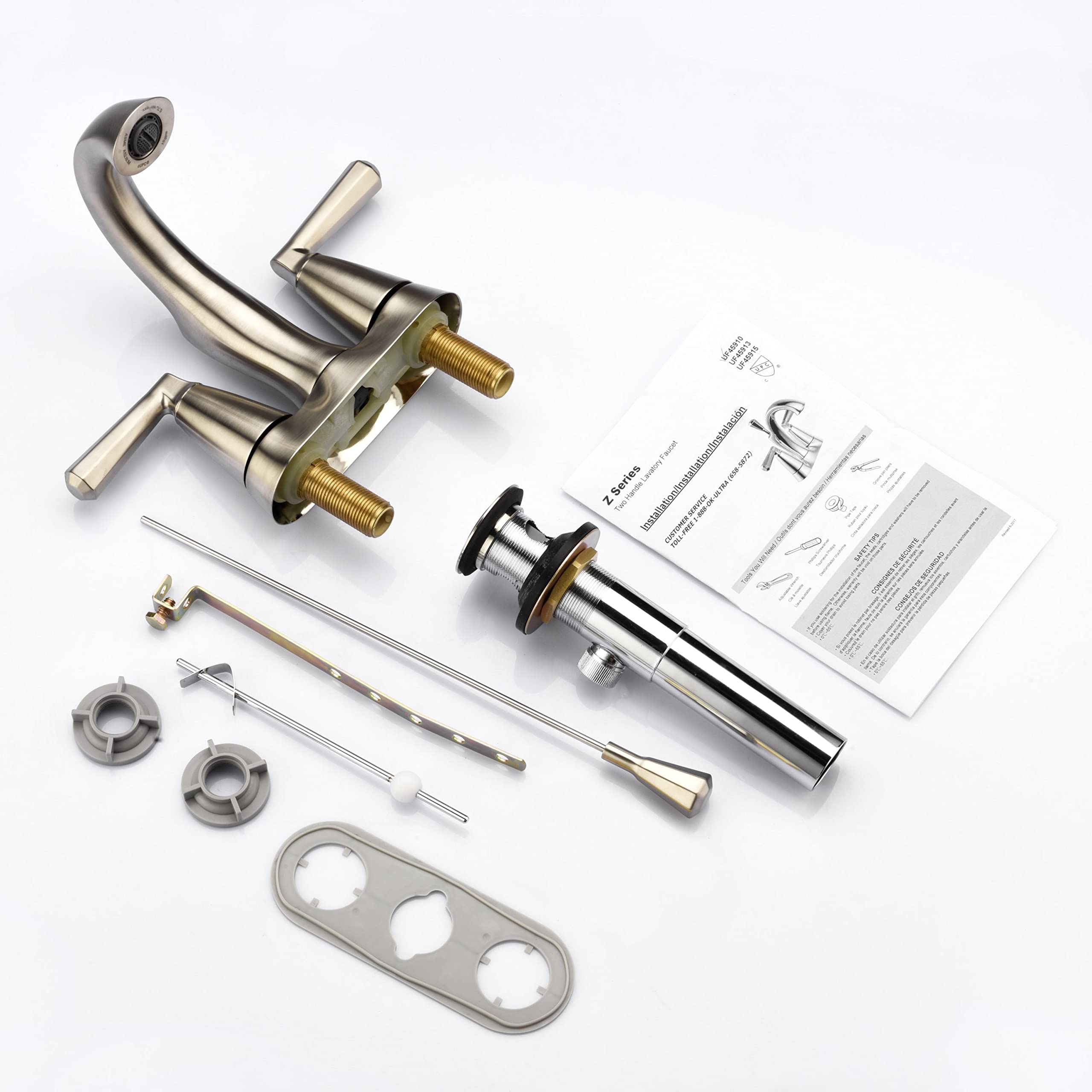 Ultra Faucets UF4591X Z Collection Bathroom Faucet, Two-Handle 4" Centerset Lavatory Faucet