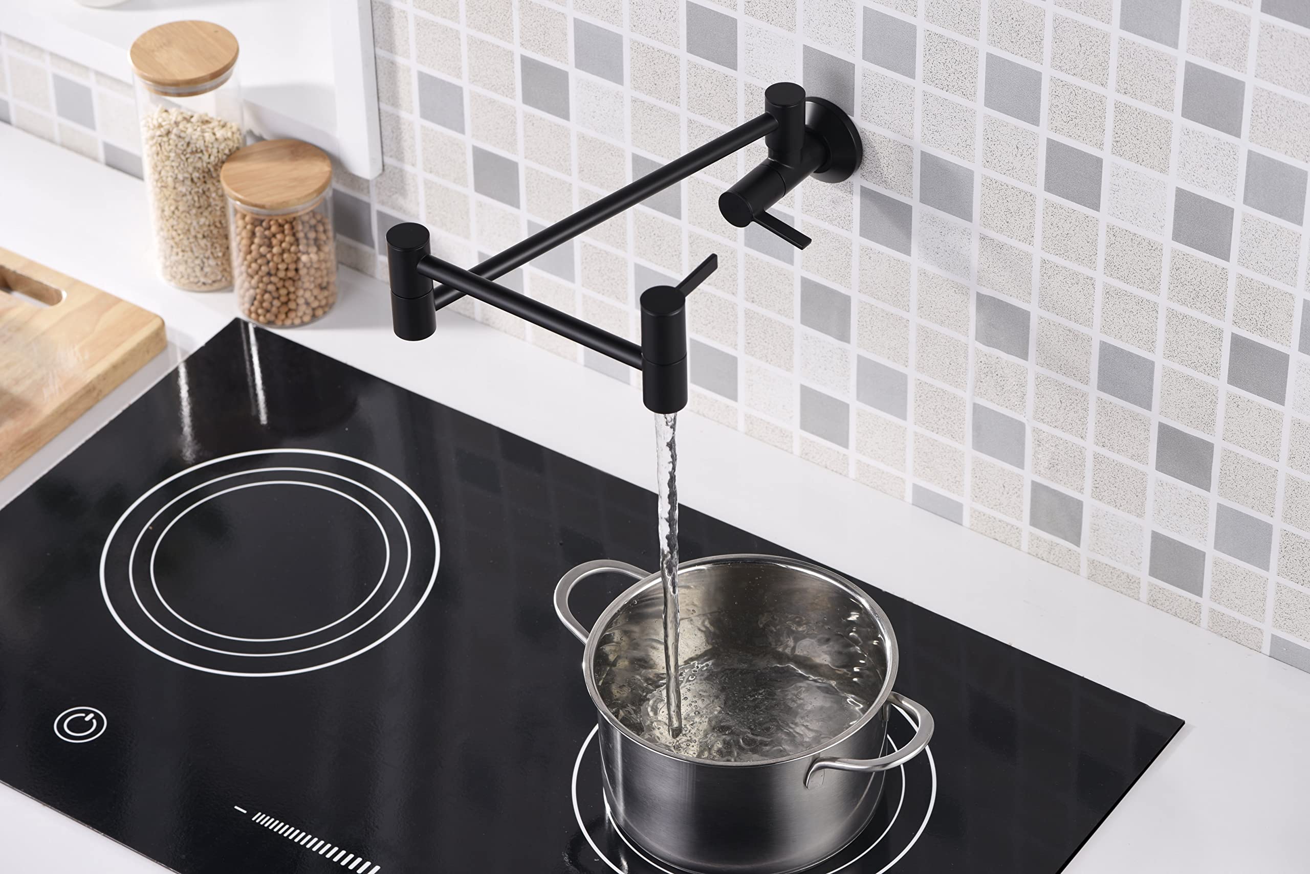 Ultra Faucets UF9170x Contemporary Stainless Steel Pot Filler Faucet,