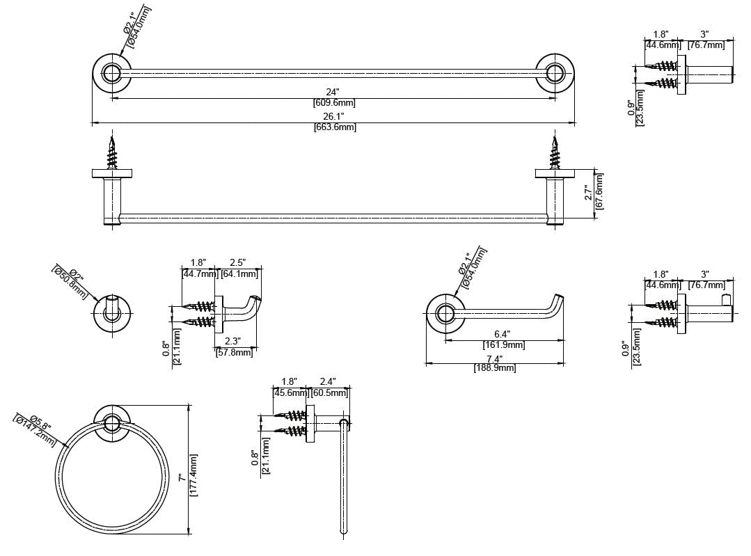 Ultra Faucets UFA6108X Kree Collection Towel Ring,