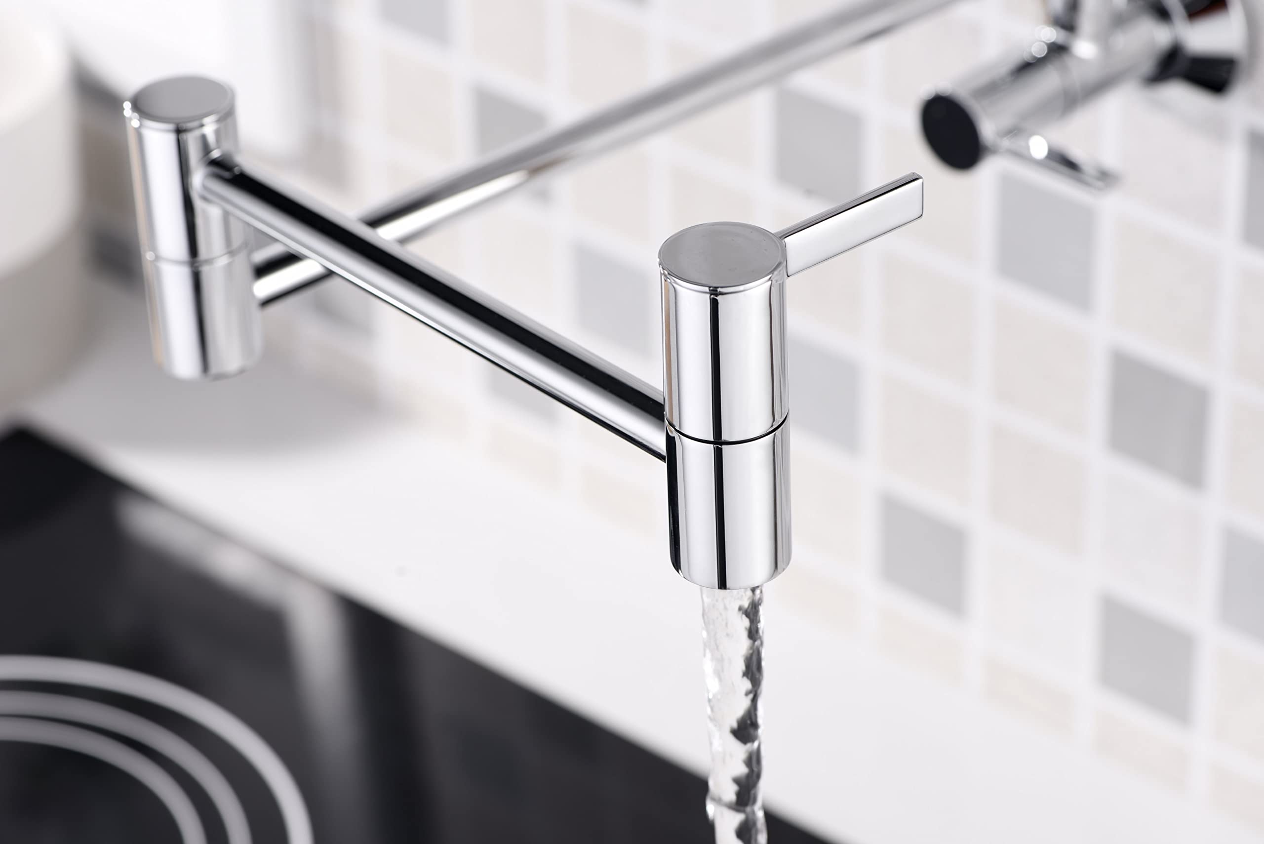 Ultra Faucets UF9170x Contemporary Stainless Steel Pot Filler Faucet,