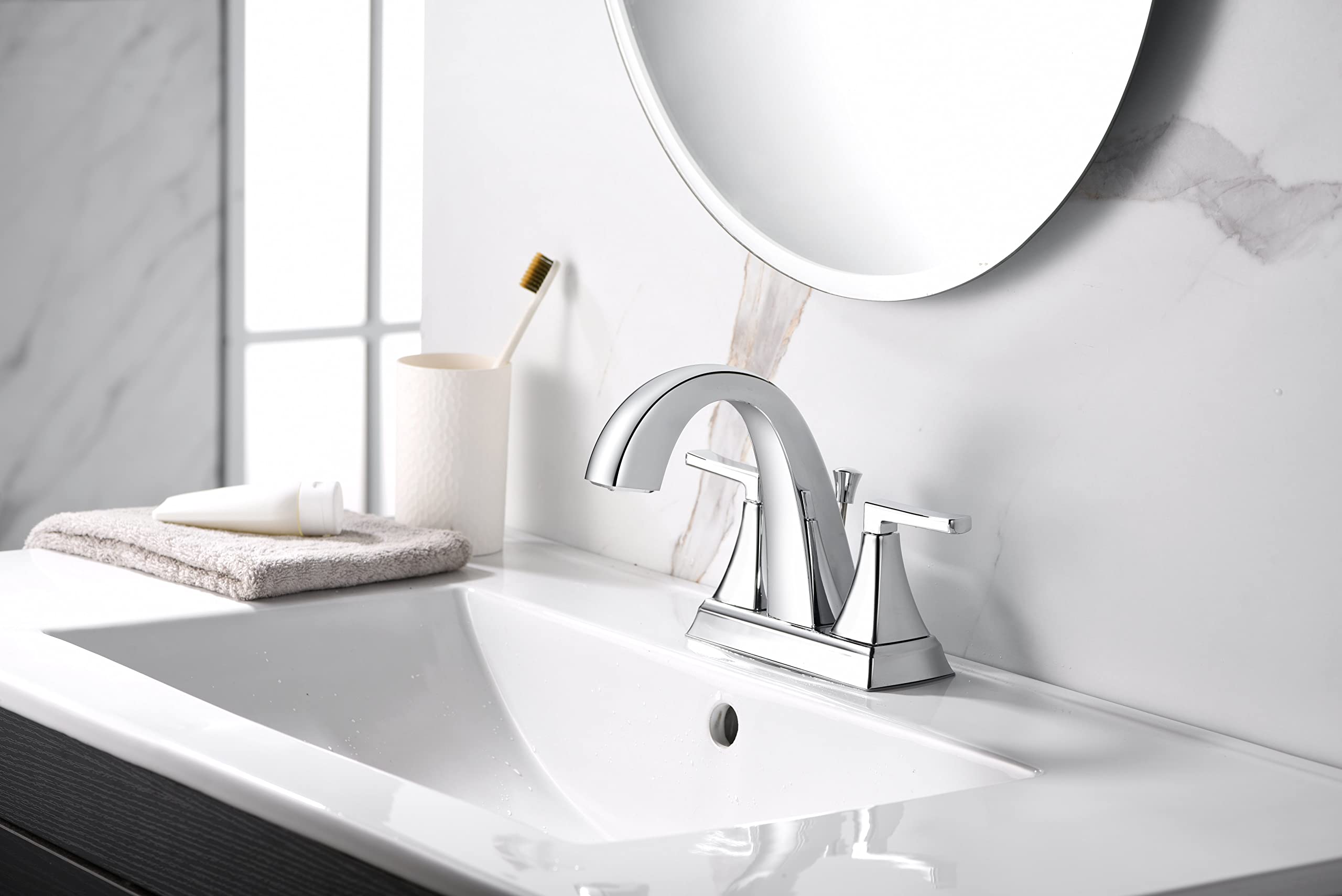 Ultra Faucets UF4690X Bathroom Faucet Two-Handle 4" Centerset Lavatory Faucet