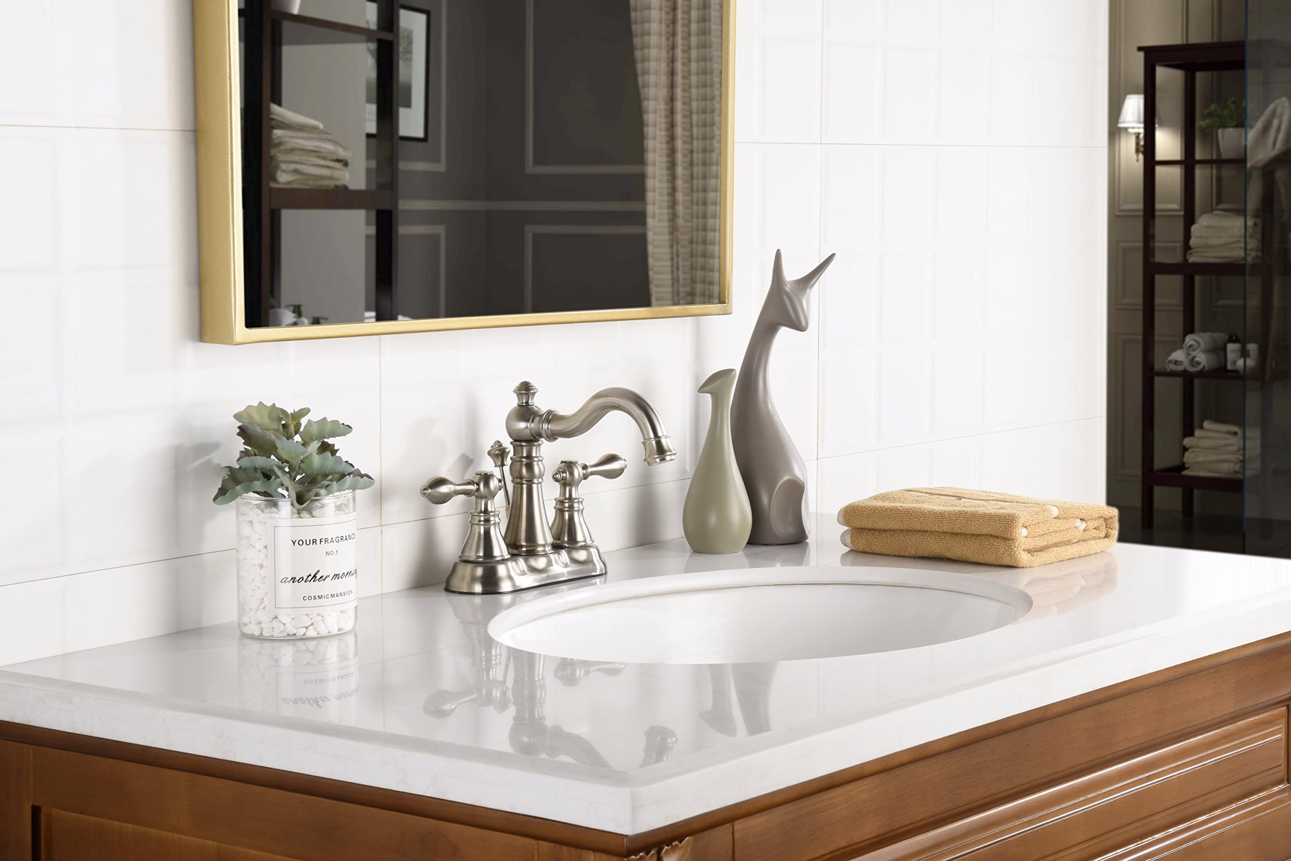 Ultra Faucets UF4511X Signature Collection Bathroom Faucet, Two-Handle 4" Centerset Lavatory Faucet