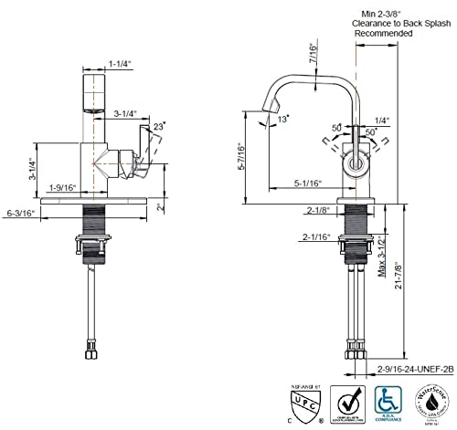 Ultra faucets UF3840X Two-Handle Widespread Lavatory Faucet