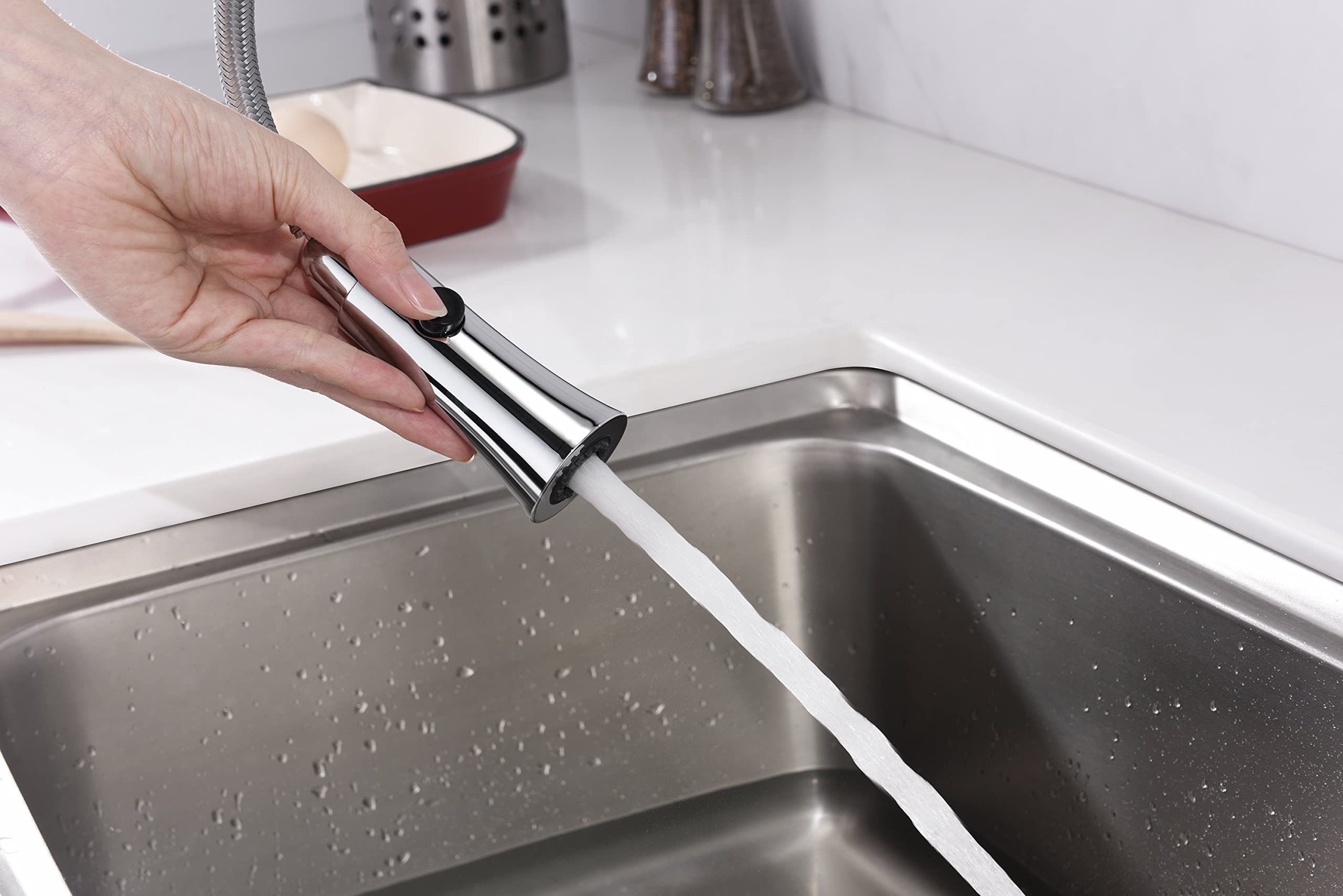 Ultra Faucets UF1420x Euro Collection Single-Handle Kitchen Faucet,