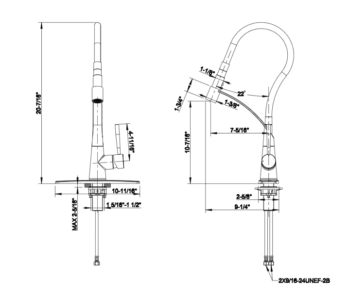 Ultra Faucets UF1790X Single-Handle Kitchen Faucet with Pull-Down Spray