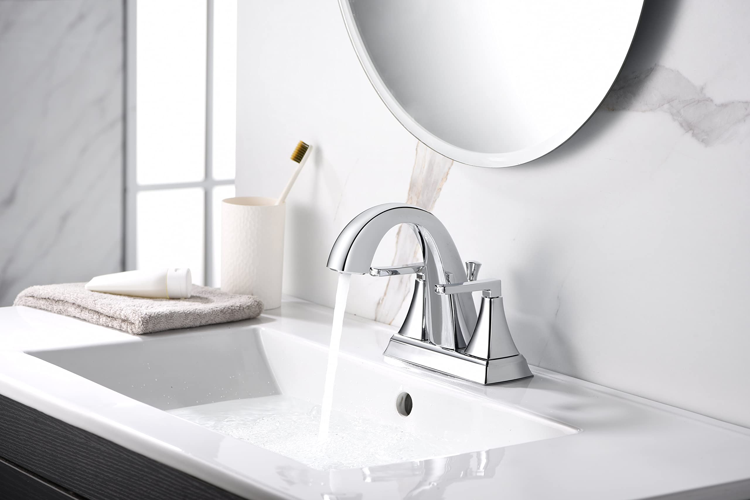 Ultra Faucets UF4690X Bathroom Faucet Two-Handle 4" Centerset Lavatory Faucet