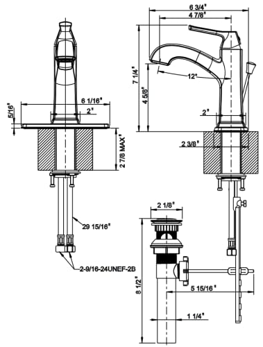 Ultra Faucets UF3870X Bathroom Faucet, Single-Handle Lavatory Faucet