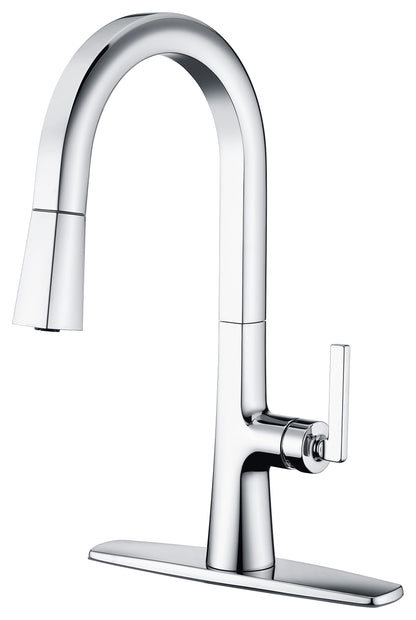 Ultra Faucets UF17000 Kitchen Faucets, Single-Handle Kitchen Faucet with Pull-Down Spray, Polished Chrome