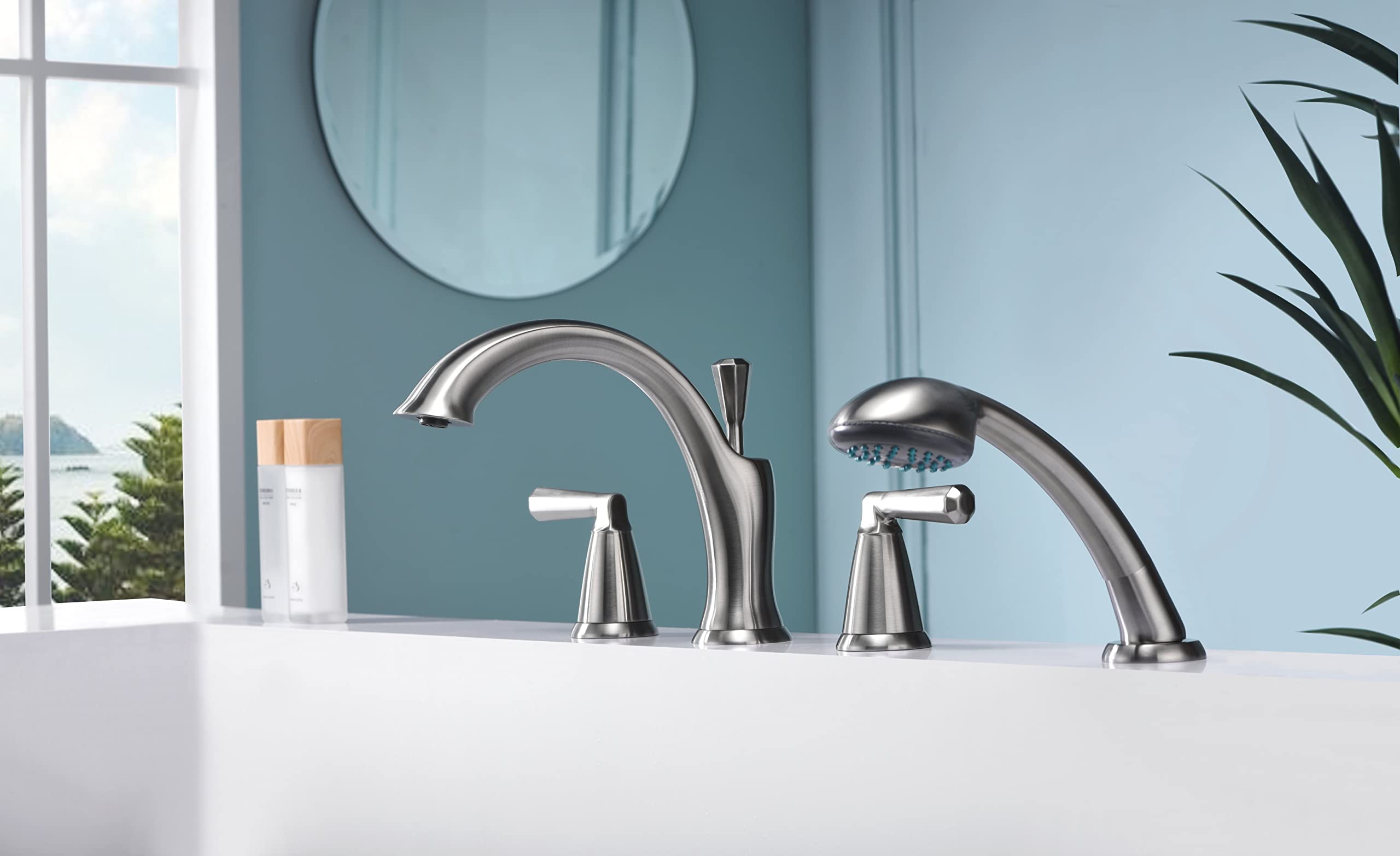 Ultra Faucets UF6544X Z Collection Two-Handle Roman Tub Faucet with Hand-Shower