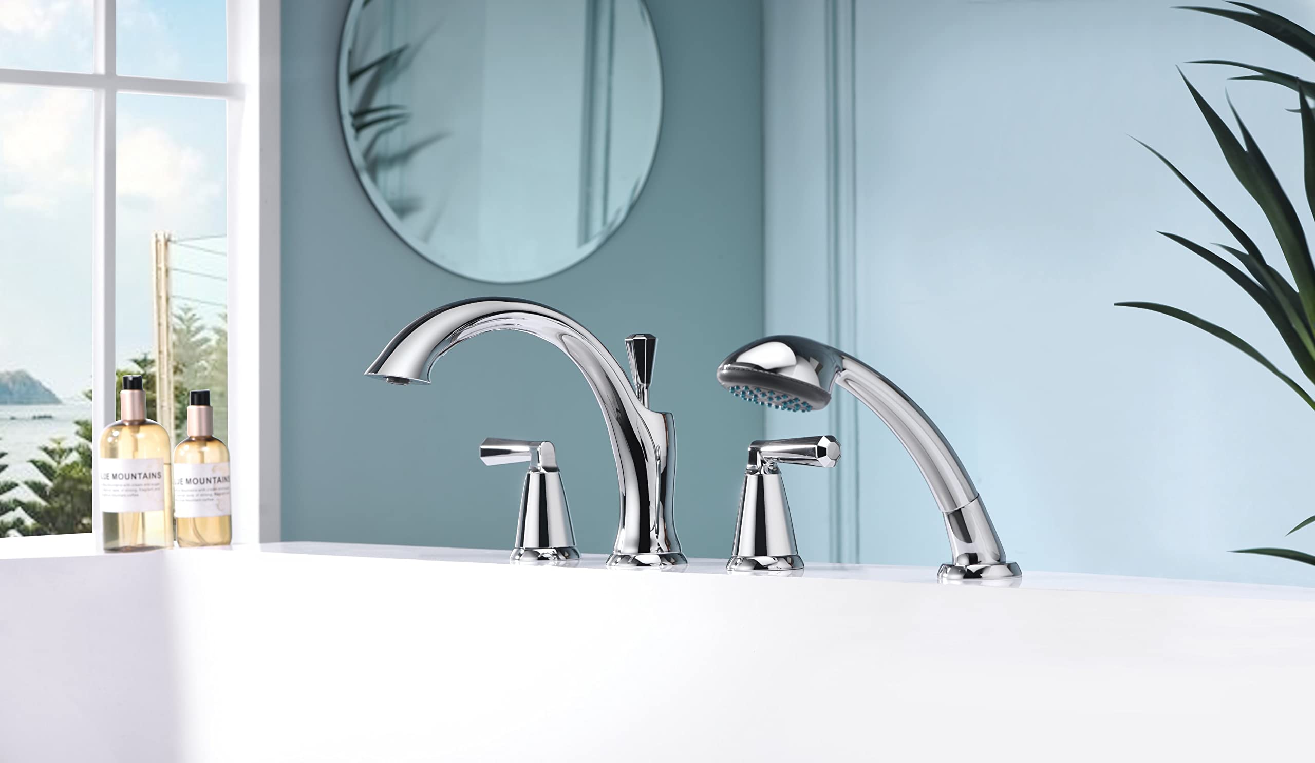 Ultra Faucets UF6544X Z Collection Two-Handle Roman Tub Faucet with Hand-Shower