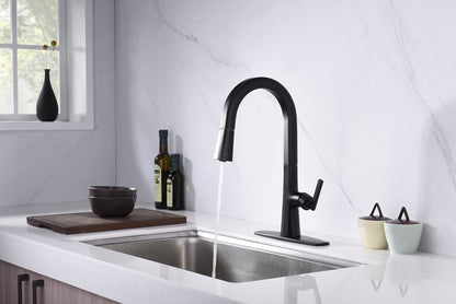 Ultra Faucets UF17007 Single-Handle Kitchen Faucet with Pull-Down Spray, Matte Black