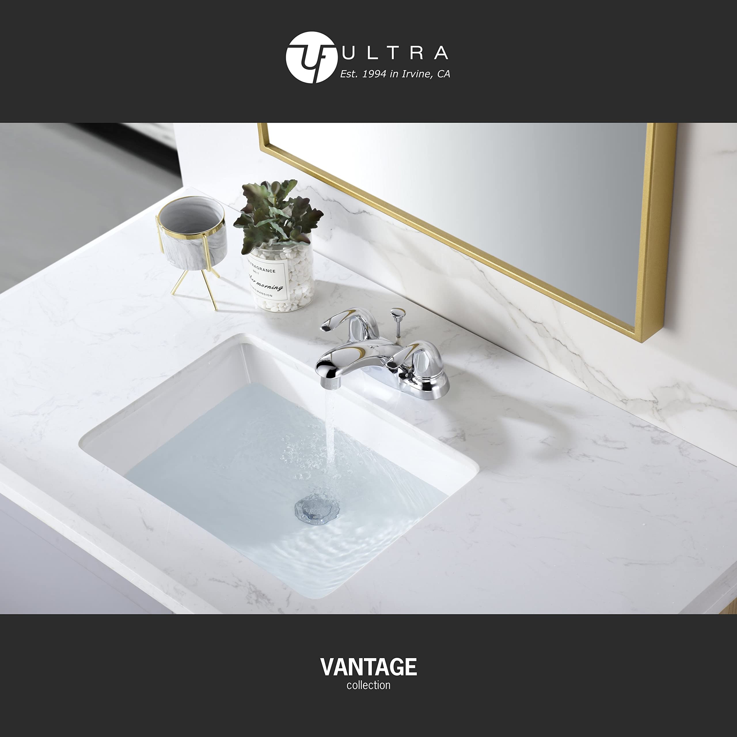 Ultra Faucets UF4452X Vantage Collection Bathroom Faucet, Two-Handle 4" Centerset Lavatory Faucet