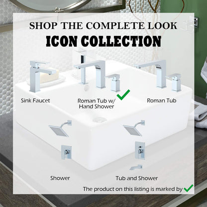 Ultra Faucets Icon Collection Roman Tub Faucet with Hand Shower
