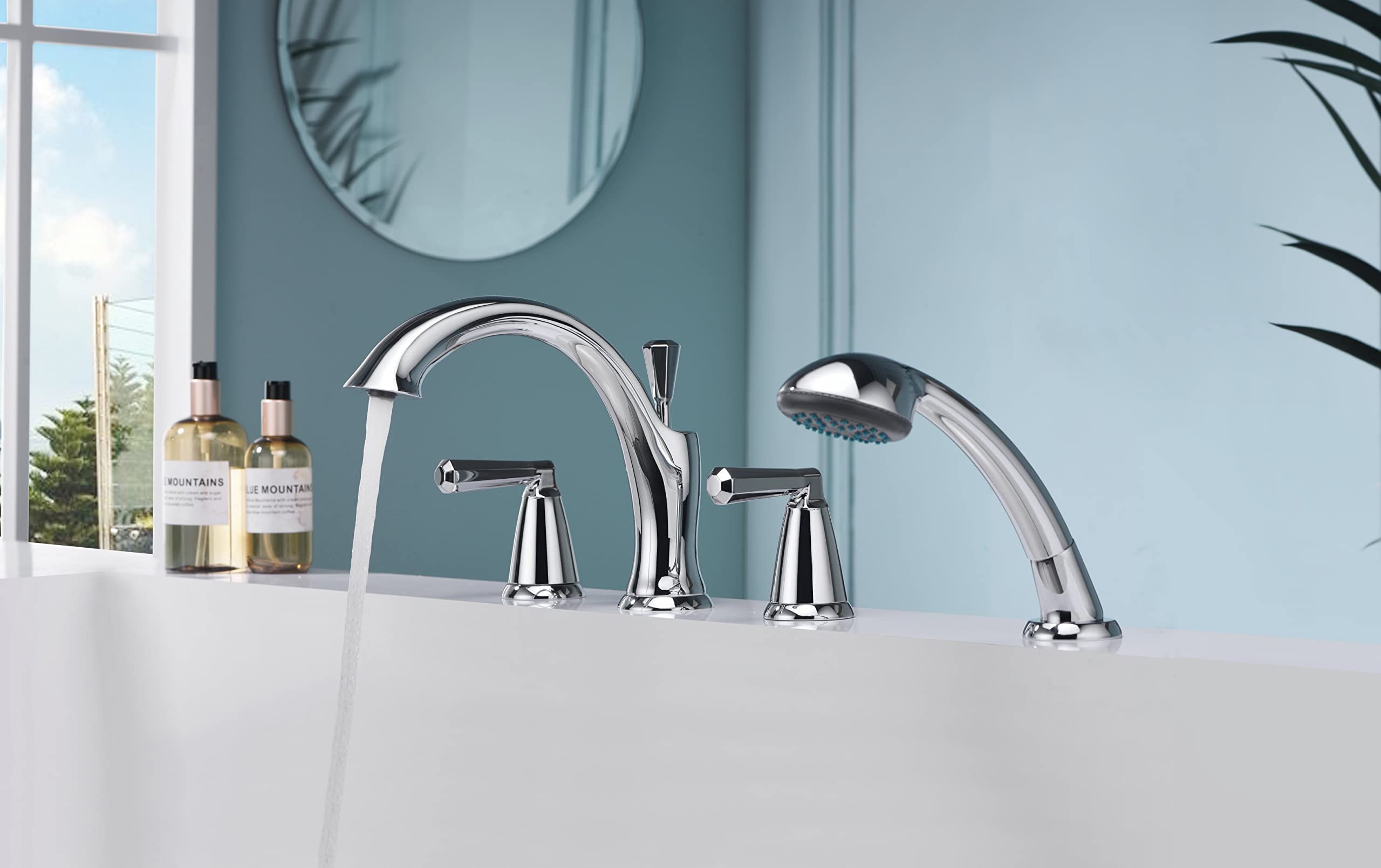Ultra Faucets UF6544X Z Collection Two-Handle Roman Tub Faucet with Hand-Shower