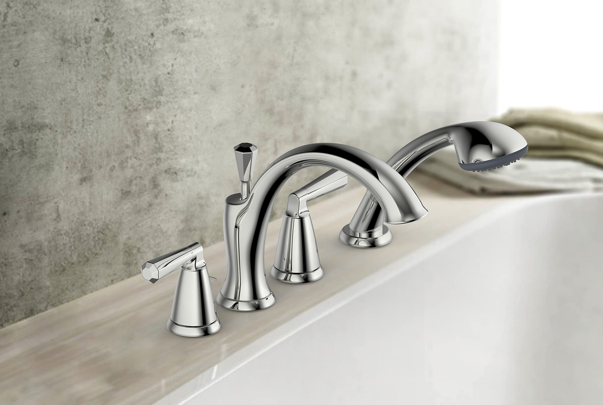 Ultra Faucets UF6544X Z Collection Two-Handle Roman Tub Faucet with Hand-Shower