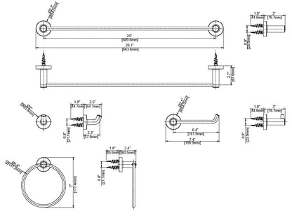 Ultra Faucets UFA6108X Kree Collection Towel Ring,
