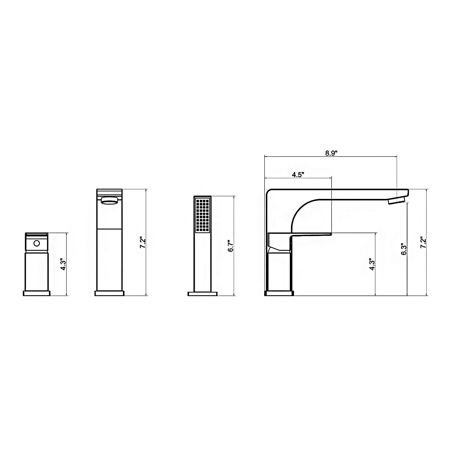Ultra Faucets Icon Collection Roman Tub Faucet with Hand Shower