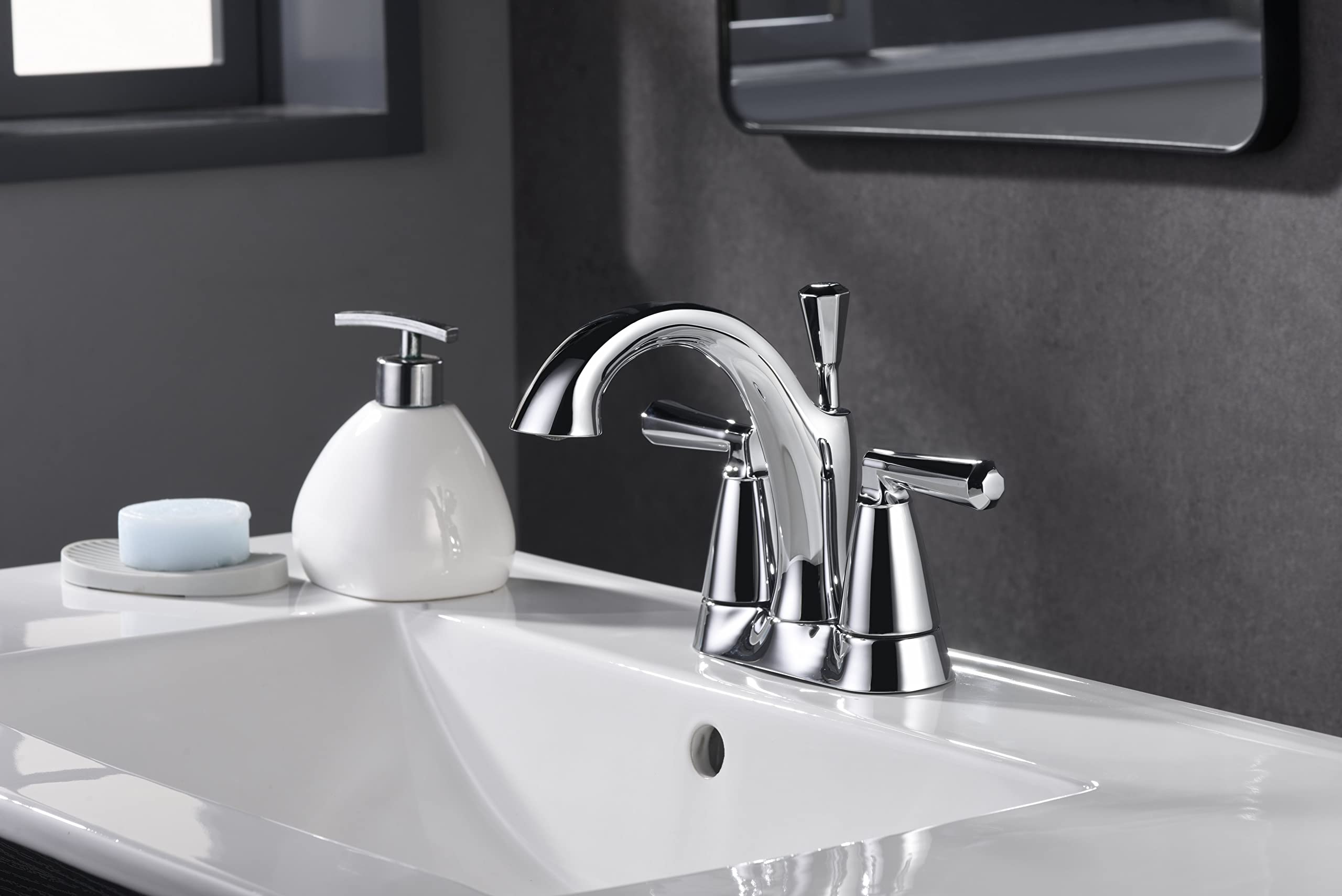 Ultra Faucets UF4591X Z Collection Bathroom Faucet, Two-Handle 4" Centerset Lavatory Faucet
