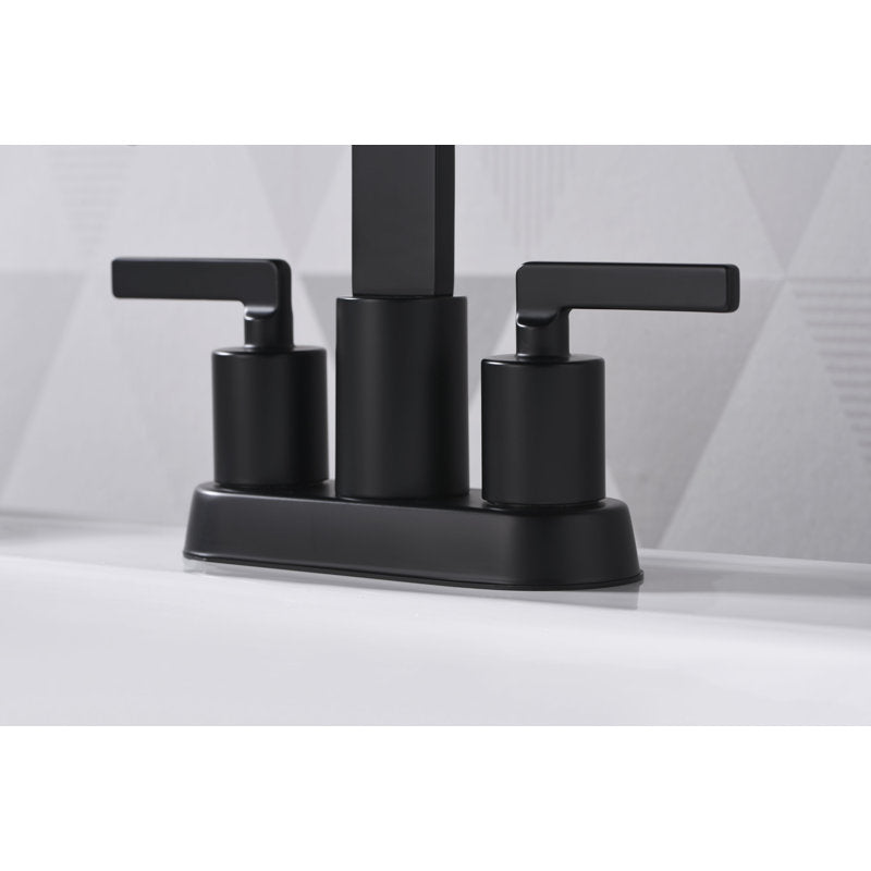 FUKAユニ黒2 UF4681x Ardua Two-Handle Centerset Bathroom Faucet with Drain