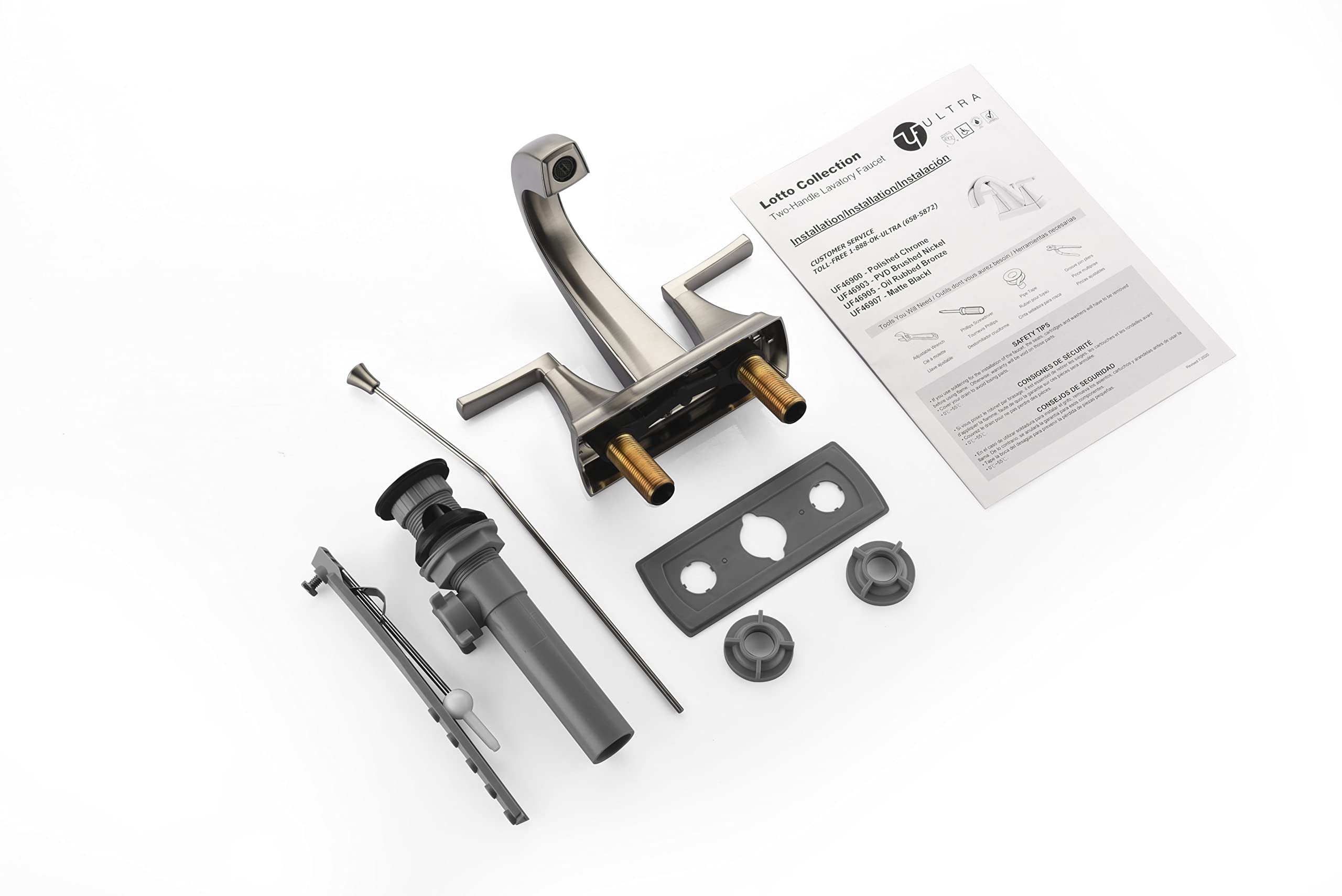 Ultra Faucets UF4690X Bathroom Faucet Two-Handle 4" Centerset Lavatory Faucet