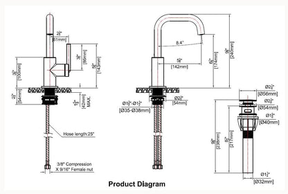Ultra Faucets UF3070X Bathroom Faucet, Single-Handle Lavatory Faucet