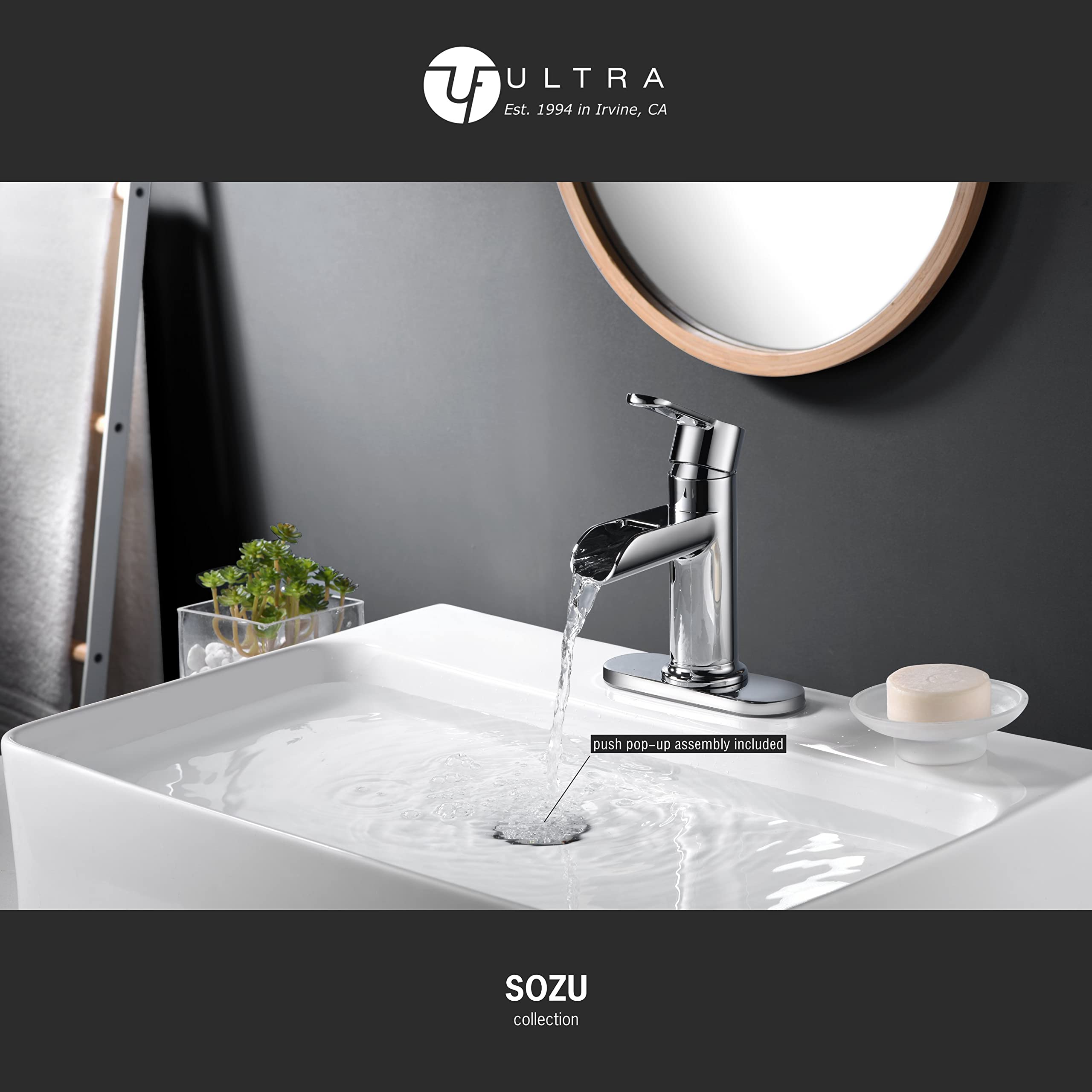 Ultra Faucets UF3880X Bathroom Faucet, Single-Handle Lavatory Faucet