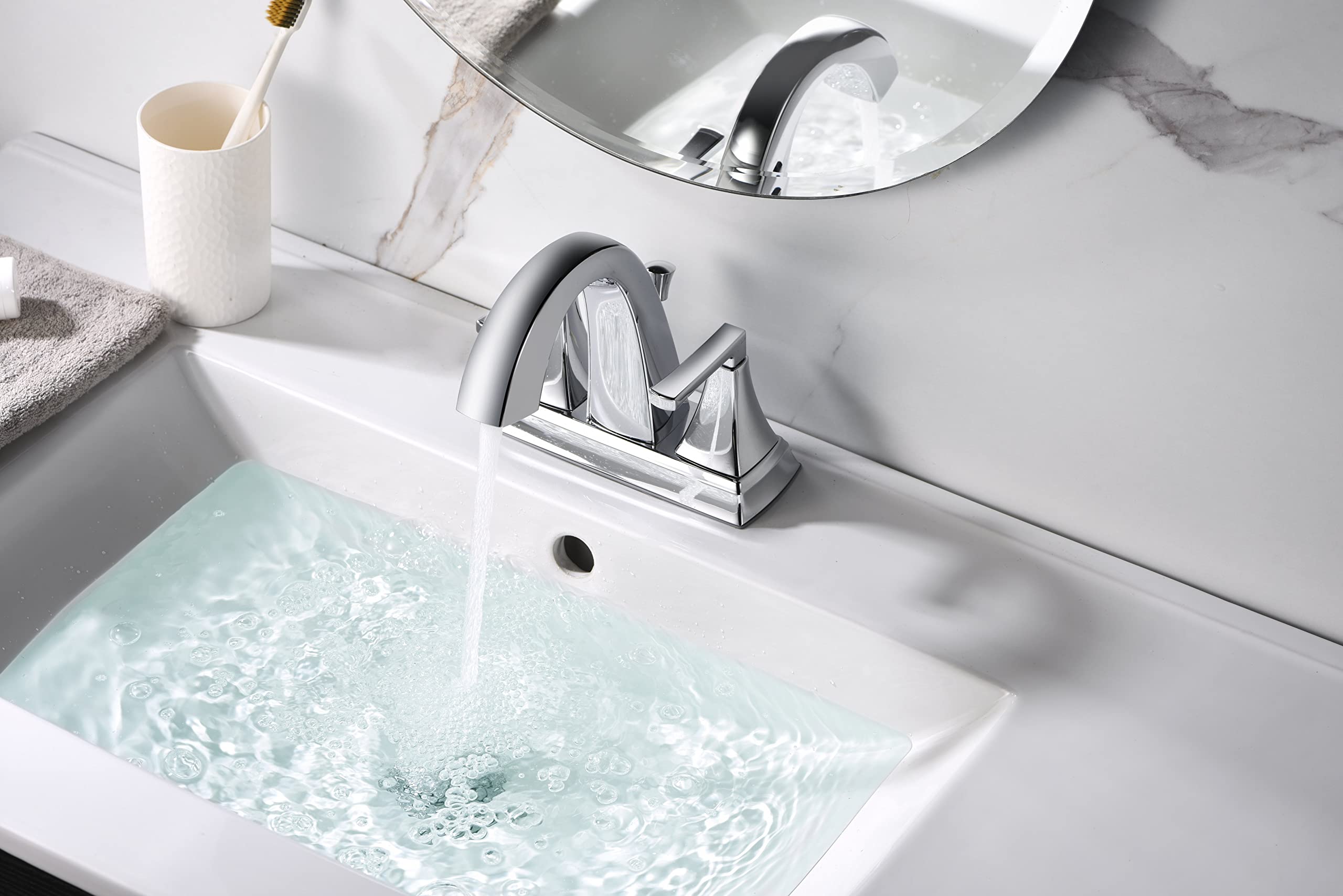 Ultra Faucets UF4690X Bathroom Faucet Two-Handle 4" Centerset Lavatory Faucet