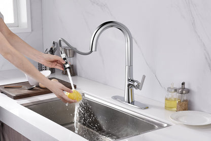 Ultra Faucets UF17000 Kitchen Faucets, Single-Handle Kitchen Faucet with Pull-Down Spray, Polished Chrome