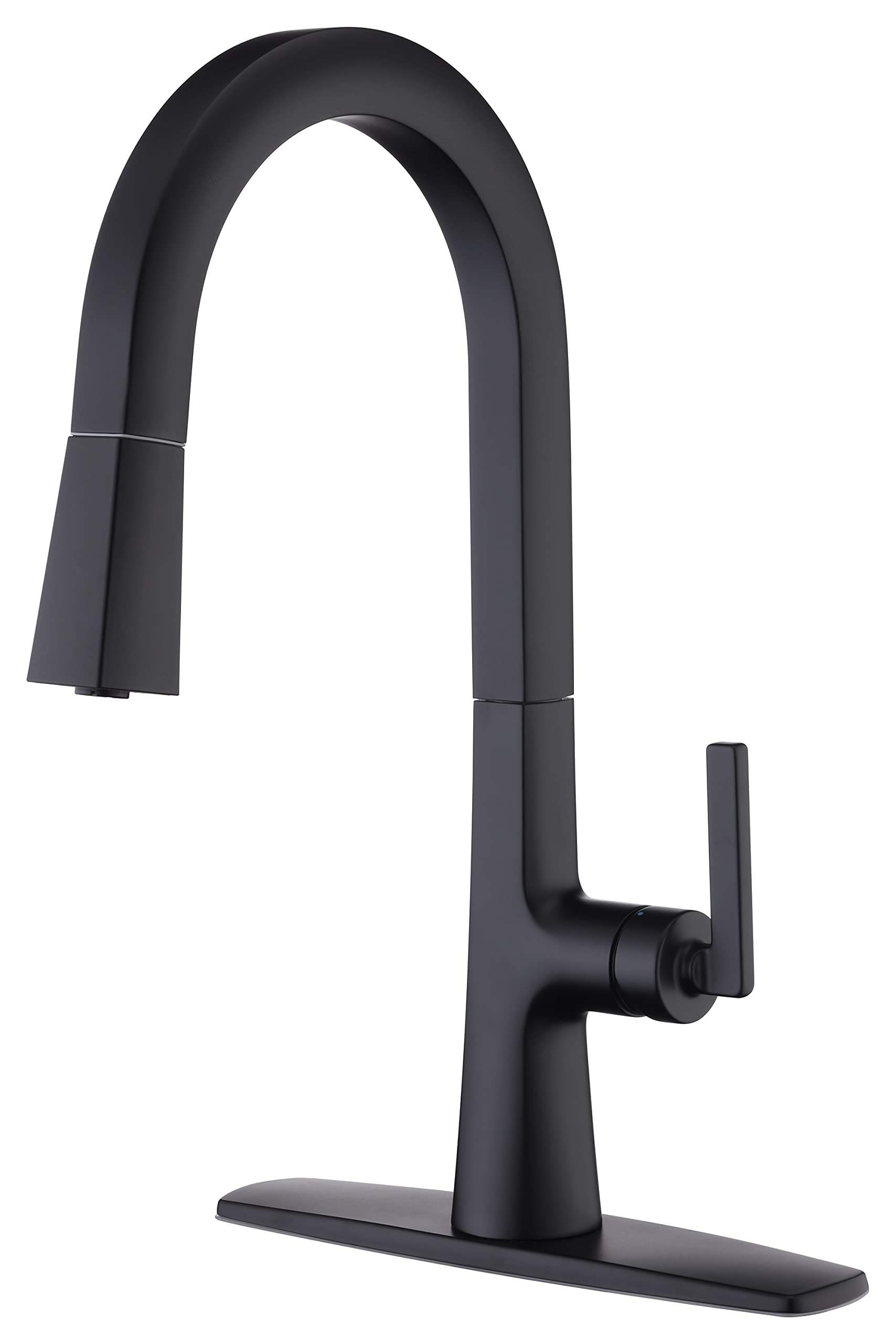Ultra Faucets UF17007 Single-Handle Kitchen Faucet with Pull-Down Spray, Matte Black