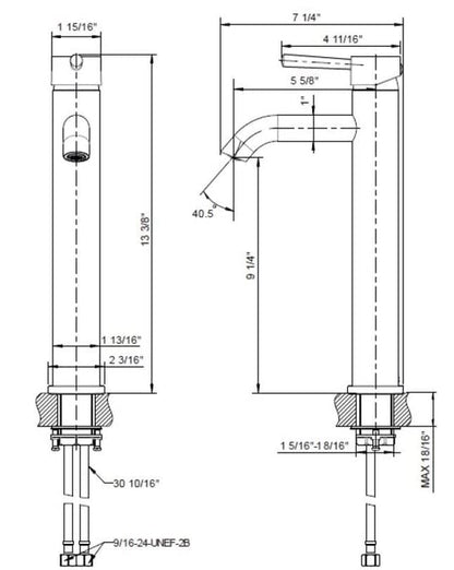 Ultra Faucets UF3660X Euro Collection Bathroom Faucet, Single-Handle Lavatory Faucet